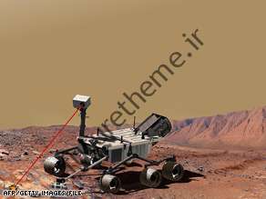 تصویری از یک وسیله نقلیه مجهز به لیزر که قرار است بخشی از آزمایشگاه علوم مریخ باشد.